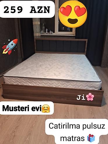taxta pol: Yeni, İkinəfərlik çarpayı, Bazalı, Matras ilə, Siyirməsiz — 1