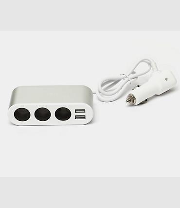 прикуриватель машин: Авто зарядка‑разветвитель REGRSI C‑13 LCD One‑Pull‑Three + 2 USB — 2
