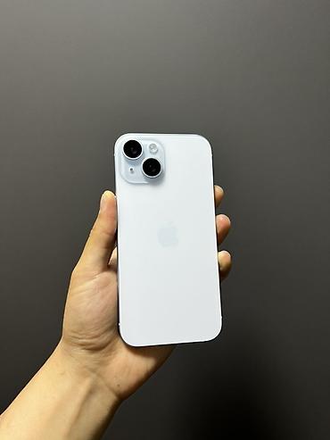 Apple iPhone: IPhone 15, Б/у, 128 ГБ, Голубой, Чехол, 92 % — 6