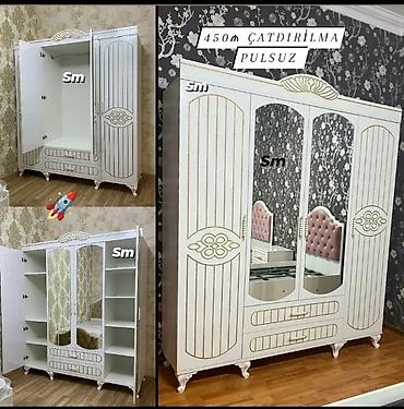 balaca şkaf: Yeni, 4 qapılı, Güzgülü, Ağ, Açılan, Düz dolab — 1