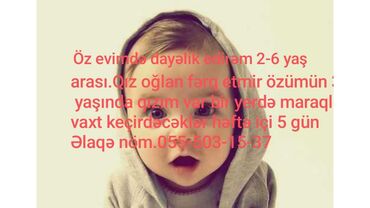 daye teleb olunur 2022: Dayə tələb olunur, 30-45 yaş, Təcrübəsiz, 1/2