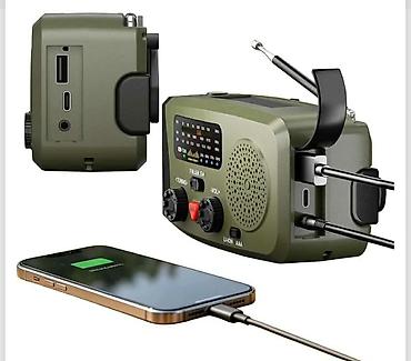 komoda: Solarni kamping radio sa ručnim dinamo punjenjem, FM/AM/SW, Power Bank — 1