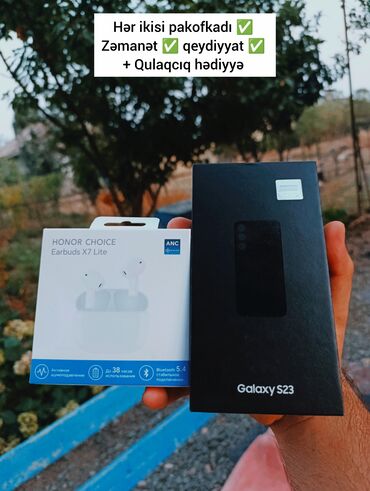 s23 qiyməti: Samsung Galaxy S23, 256 ГБ, цвет - Синий, Гарантия, Сенсорный, Отпечаток пальца