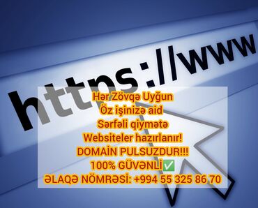 zass internet v Azərbaycan | Qızdırıcı və buxarılar: Veb saytların hazırlanması | Domen, Hosting