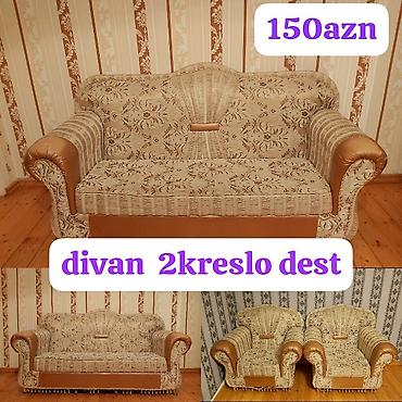 mingəcevir divan: Divan və 2 kreslodan ibarət dəst. - Üç hissə: 1 divan + 2 kreslo - — 1