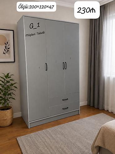 dəmir rəflər: G_1 model paltar şkafı Ölçü: 200×120×47 sm Qiymət: 230₼ - 3 — 1