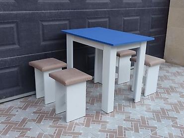 Masa və oturacaq dəstləri: Mətbəx üçün, Yeni, Açılmayan, Dördbucaq masa, 4 stul — 5