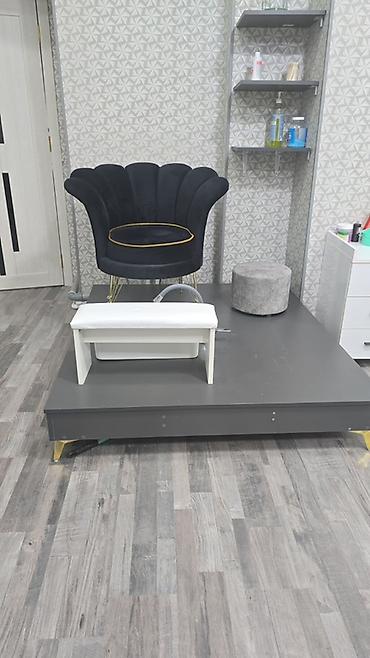 Salon, tibbi mebel: Pedikür üçün salon dəsti - Qara rəngli, məxməri üzlüklü, qızılı — 1