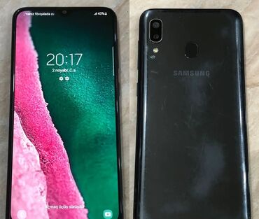 samsung j2 2018 qiymeti: Samsung Galaxy A20, 32 GB, rəng - Qara, Barmaq izi