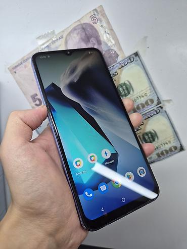 Уюлдук телефондор жана аксессуарлар: Vivo Y02, Колдонулган, 32 ГБ, түсү - Көгүлтүр, 1 SIM, 2 SIM — 2