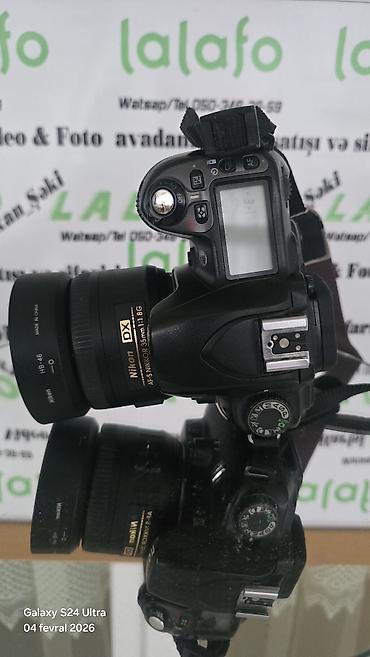 monitor qiymetleri: Nikon D80 DSLR fotoaparat + AF‑S NIKKOR 35mm f/1.8G üzərində kart və — 7