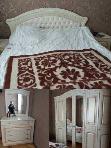 белая мебель в стиле прованс: Yataq desdi tecili satilir matrasi var keyfiyyetli mebeldi qiymet 500