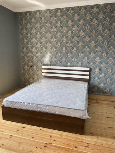 угловая кровать: Двуспальная кровать, Без подьемного механизма, Бесплатный матрас, Без выдвижных ящиков, Азербайджан, Ламинат текстурный