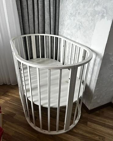 ulduzlu gece: Uşaq beşiyi – oval/yuvarlaq dizayn - Material: bərk ağac və MDF — 1