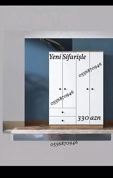 ucuz dolap: Yeni, 4 qapılı, Güzgülü, Qara, Açılan, Düz dolab — 10