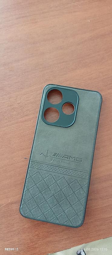 honor v3: Чехол для смартфона redmi 13 Цвет: темно‑зеленый/хаки с черной — 1