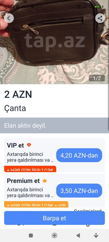 Eynəklər: Fermuarlı qəhvəyi rəngli çanta. Bu çanta gündəlik istifadə üçün