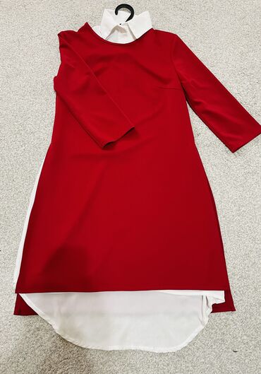 Платье 2 в 1 - внутренняя белая и внешняя плотная красная, подойдёт