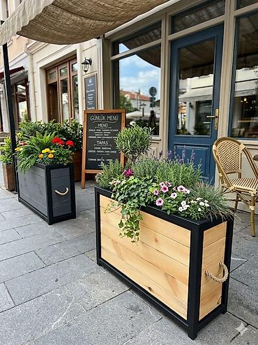 Bitkilər üçün dibçəklər: Məhsul: Açıq məkan üçün iri dekorativ çiçək/bitki qutuları (planter) — 1