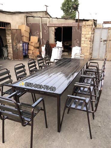 Bağ, çöl masa və oturacaq dəstləri: Yeni, Kvadrat masa, 4 stul, Açılmayan, Stullar ilə, Taxta, Azərbaycan — 6