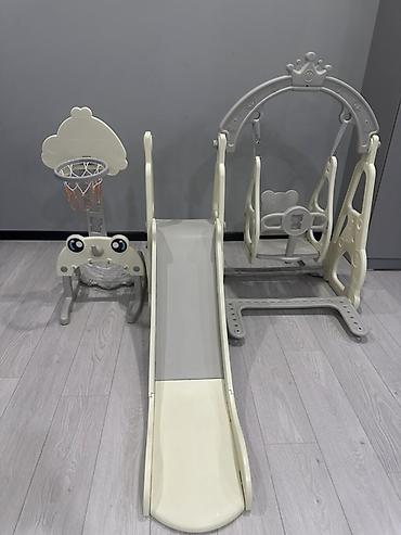 Детский игровой комплекс 3-в-1 для дома: - Горка с плавным спуском и