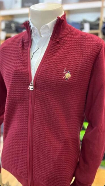 вязанная кофточка: Эркектердин свитери, L, Us Polo Assn, Жаңы, түсү - Кызыл, Өзү алып кетүү