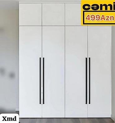 islenmis skaf: Yeni, 4 qapılı, Ağ, Açılan, Düz dolab — 1