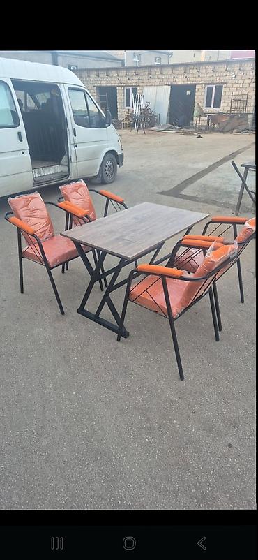 kafe stul: Mətbəx üçün, Yeni, Açılmayan, Dördbucaq masa, 4 stul — 9