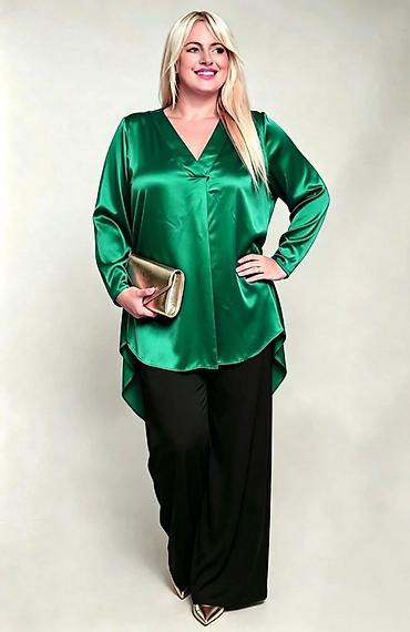 saten bluze: Svilena bluza sa V-izrezom za plus-size dame 2100din Velicine do xxl — 5