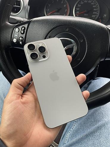 IPhone 15 Pro Max, Б/у, 256 ГБ, Natural Titanium, Защитное стекло, Чехол, 84 %