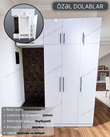 шкаф для документов с замком: Düz dolab, Dəhliz üçün, Qarderob, Açılan, Korpuslu, 6 qapı