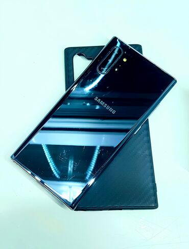 кольцевая лампа для телефона: Samsung Note 10 Plus, Б/у, 256 ГБ, цвет - Синий, 1 SIM, 2 SIM, eSIM