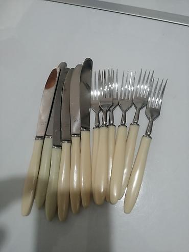 açıq çəngəl: Məhsul: Süfrə bıçaq və çəngəl dəsti - Komplekt: 6 ədəd bıçaq + 6 ədəd — 1