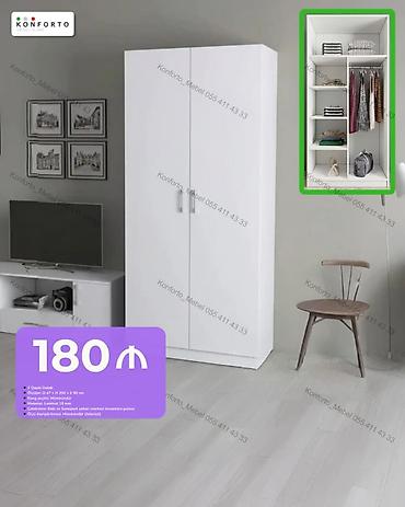 İki qapılı paltar dolabı - Ölçü: 47 × 200 × 90 sm - Rəng seçimi