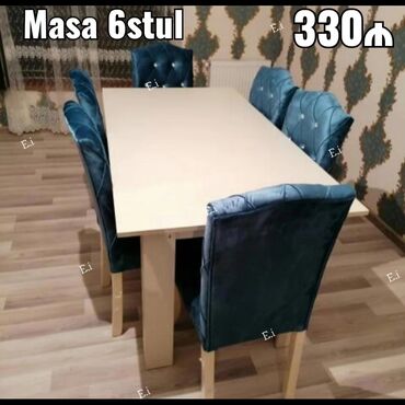 Masa və oturacaq dəstləri: Qonaq otağı üçün, Yeni, Açılan, Dördbucaq masa, 6 stul -da lalafo.az — 6 Masa və oturacaq dəstləri: Qonaq otağı üçün, Yeni, Açılan, Dördbucaq masa, 6 stul — 6