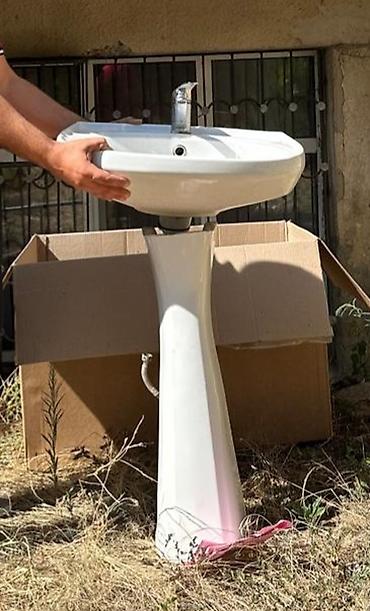 Ev və bağ: Tülpan+çanaq+Kraft və aksesuarlar. Ayaqlı hamam/lavabo dəsti - — 1
