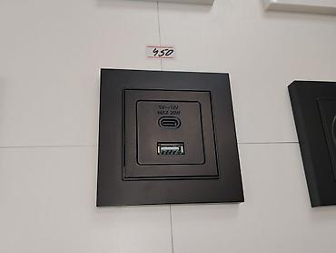 юсб панели: Встраиваемый настенный модуль зарядки USB - Цвет: матовый черный — 1