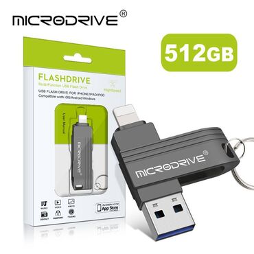 Другие аксессуары для компьютеров и ноутбуков: Флешка MicroDrive® 512Gb для Iphone - OTG Lightning, USB 3.0