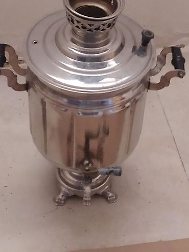 isgene: Klassik samovar – kömür/odla işləyən metal korpuslu model — 2