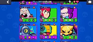 rog ally: Игровой аккаунт Brawl Stars - Разблокировано 73 из 105 бойцов. - — 2