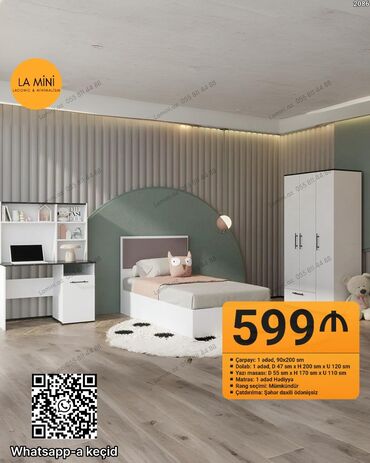 dəmir masa: Oğlan və qız üçün, Təknəfərlik çarpayı, Yazı masası