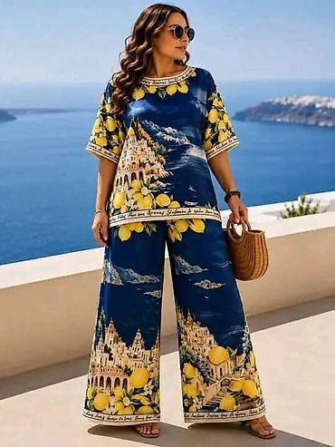 versace mindjuse: Komplet tunika i pantalone sa mediteranskim printom. -Ravna,šira — 3