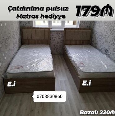 ucuz tek kravatlar: Yeni, Təknəfərlik çarpayı, Matras ilə