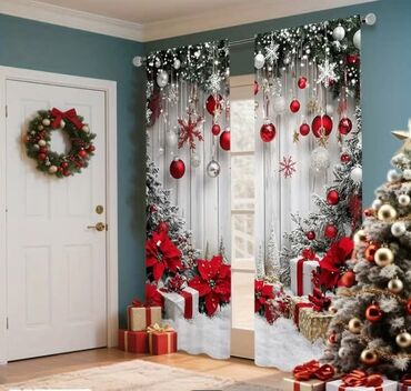 Ostali proizvodi za kuću: Novogodišnje zavese Dimenzije 150x60cm Cena 1700din/2kom kao na slici — 5