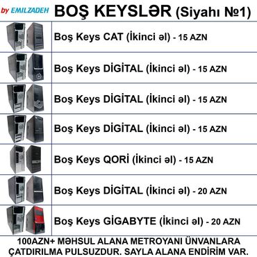 Digər kompüter aksesuarları: Boş Keyslər 🚚Metrolara və ünvana çatdırılma var, ❗ÖDƏNİŞLİDİR❗