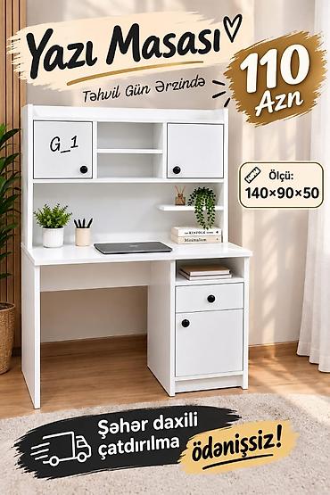 Yazı Masası – G_1 modeli - Qiymət: 110 AZN - Ölçü: 140 × 90 × 50 sm - lalafo.az -da Yazı Masası – G_1 modeli - Qiymət: 110 AZN - Ölçü: 140 × 90 × 50 sm -