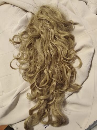 пересадка волос бишкек цена: Хвост на прищепке 60 см. Цвет: Блонд .Искусственный. Только