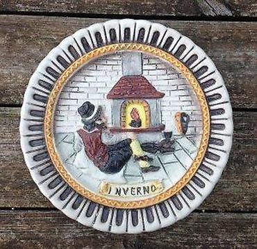 Ostali kućni dekor: Piatti \"Quattro stagioni\"" (set 4) in ceramica artistica. Made in — 11