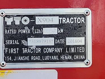 Тракторы YTO (ЮТО): Трактор YTO X904 - Полный привод (4х4), мощность около 90 л.с. - — 5