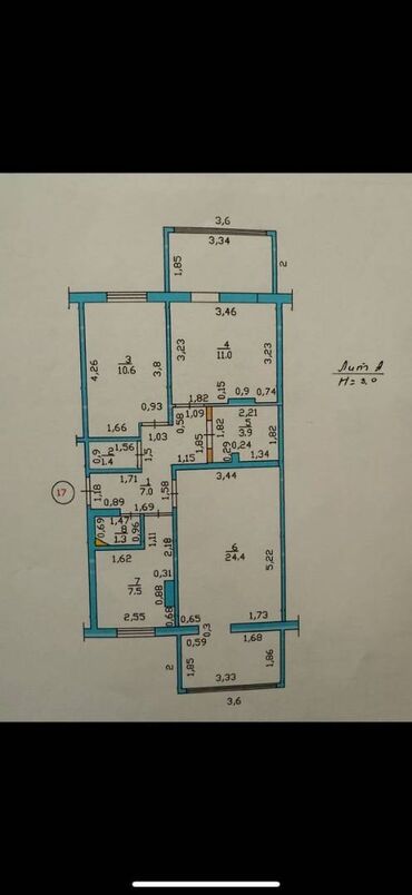 квартиры в районе 4 гор больницы: 3 комнаты, 67 м², 105 серия, 4 этаж, Старый ремонт